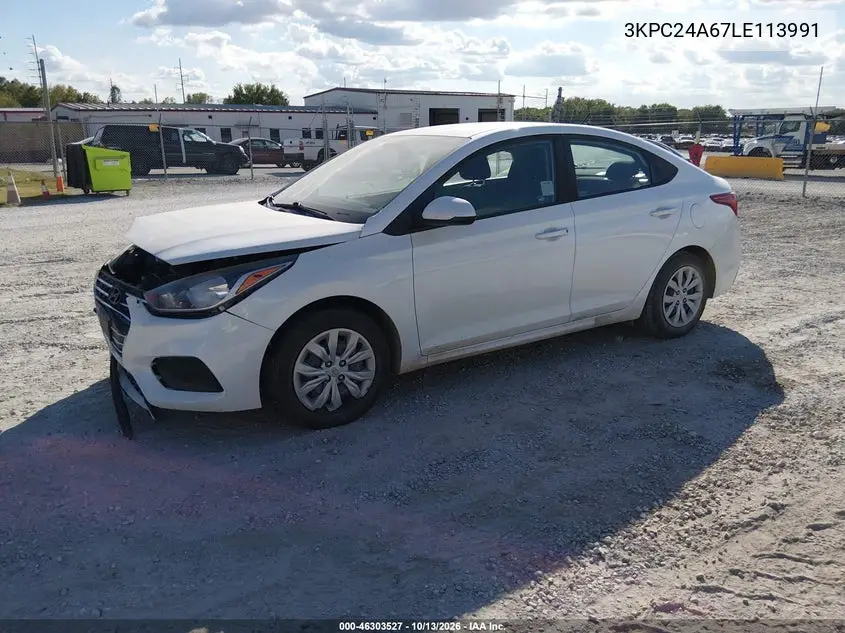2020 HYUNDAI ACCENT VIN 3KPC24A67LE113991 — фото 2