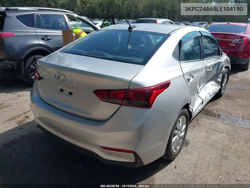 2020 HYUNDAI ACCENT VIN 3KPC24A65LE104190 — фото 4