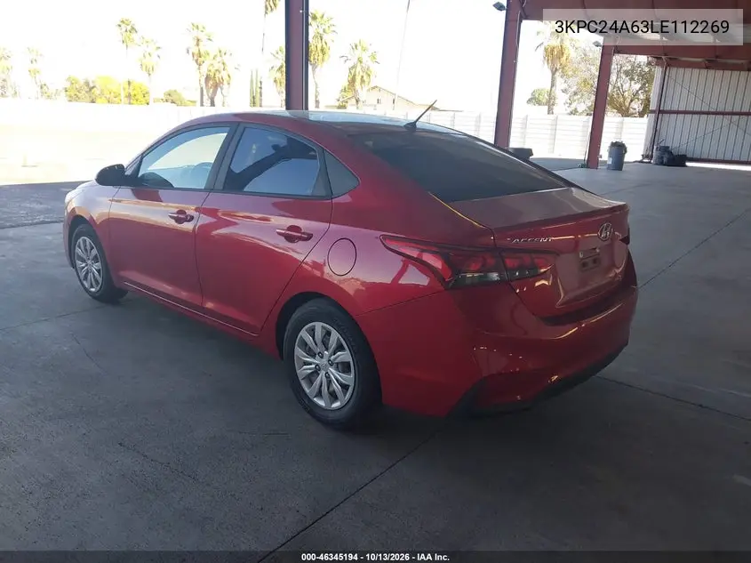 2020 HYUNDAI ACCENT VIN 3KPC24A63LE112269 — фото 3