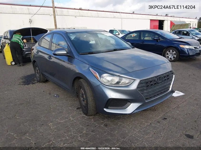 HYUNDAI ACCENT 2020, VIN 3KPC24A67LE114204