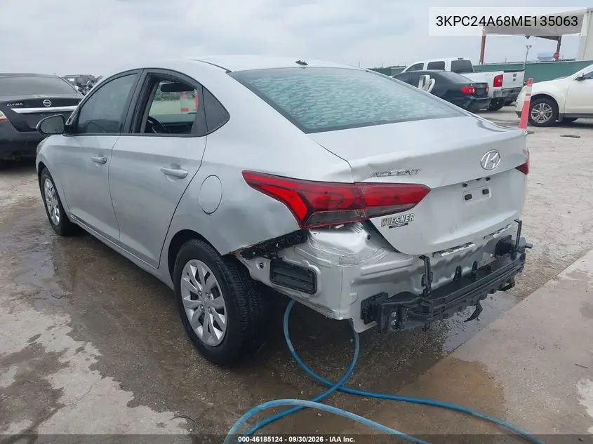 2021 HYUNDAI ACCENT VIN 3KPC24A68ME135063 — фото 3