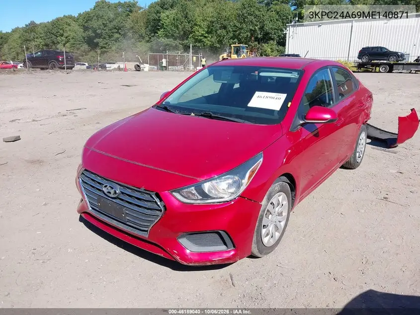 2021 HYUNDAI ACCENT VIN 3KPC24A69ME140871 — фото 2