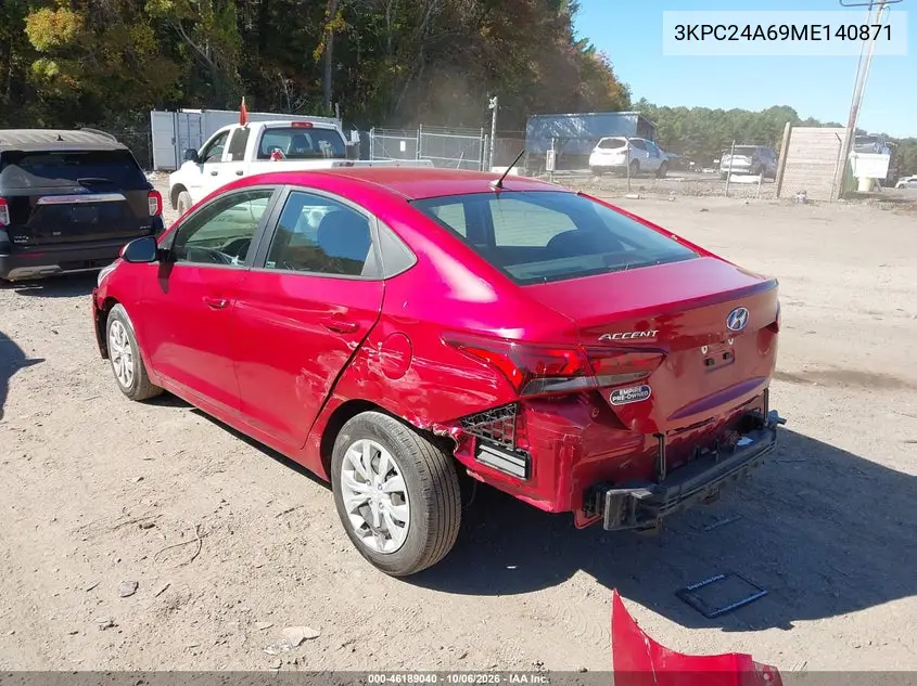 2021 HYUNDAI ACCENT VIN 3KPC24A69ME140871 — фото 3