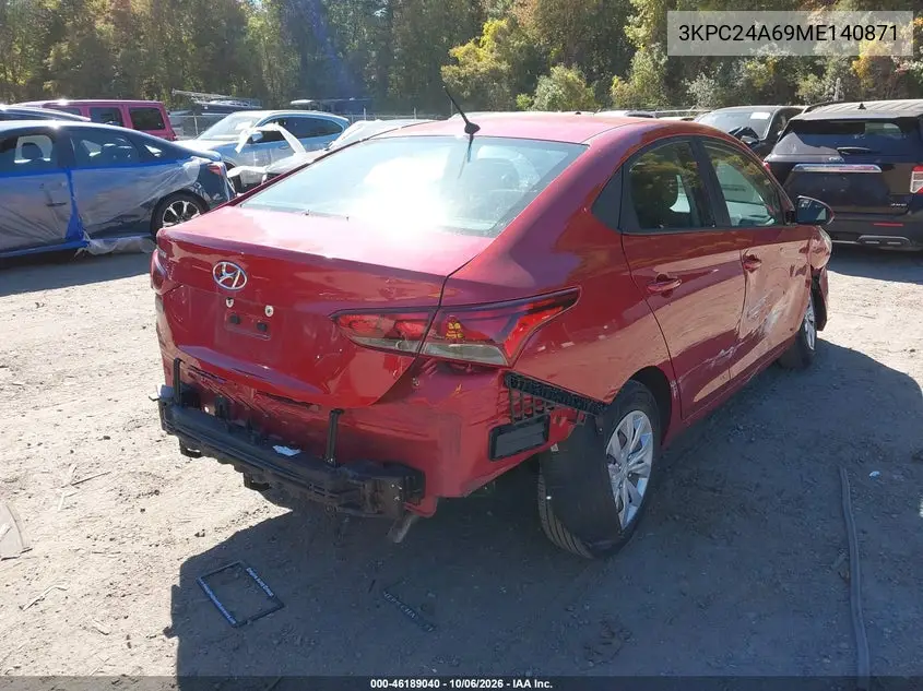2021 HYUNDAI ACCENT VIN 3KPC24A69ME140871 — фото 4