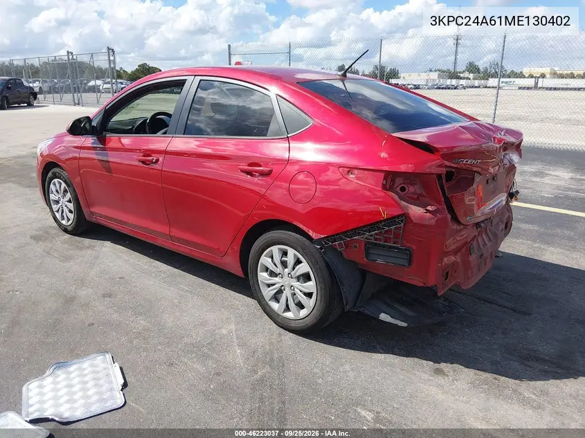 2021 HYUNDAI ACCENT VIN 3KPC24A61ME130402 — фото 3