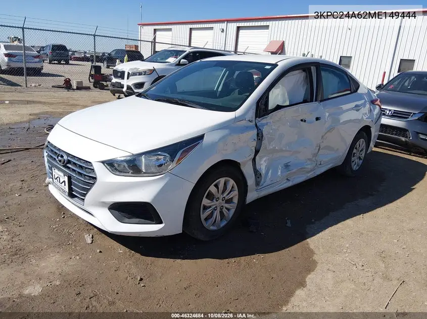 2021 HYUNDAI ACCENT VIN 3KPC24A62ME149444 — фото 2
