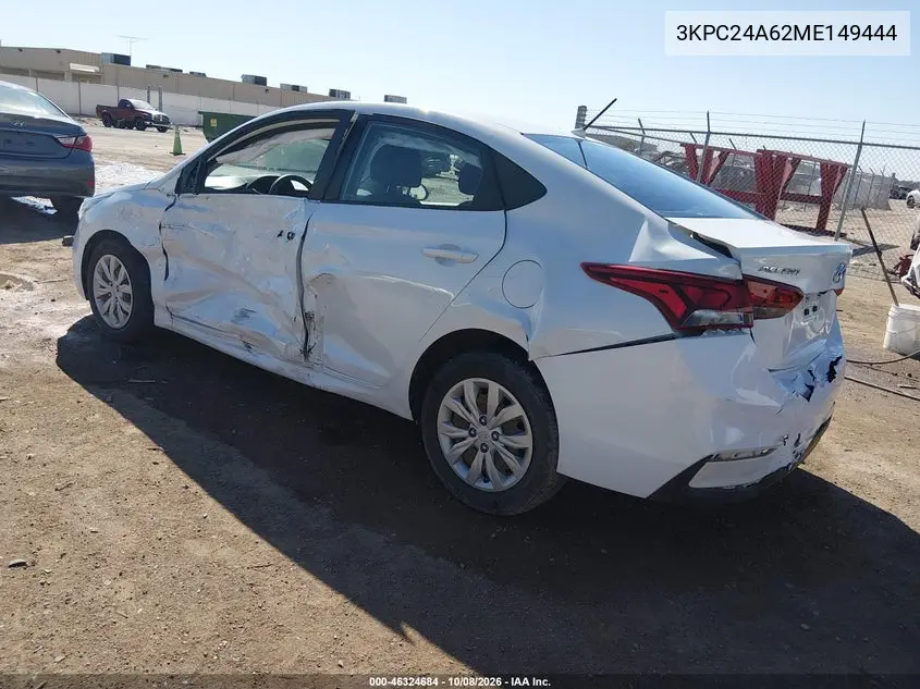 2021 HYUNDAI ACCENT VIN 3KPC24A62ME149444 — фото 3