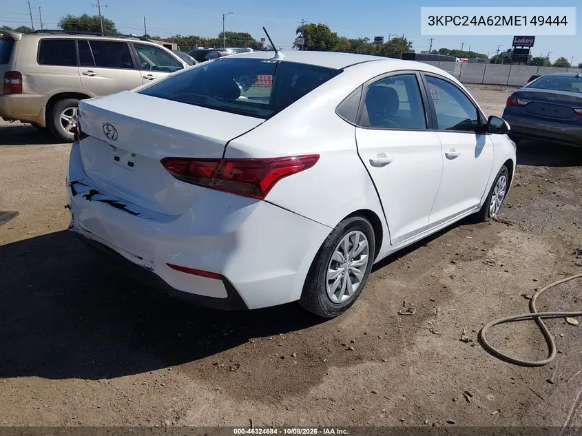 2021 HYUNDAI ACCENT VIN 3KPC24A62ME149444 — фото 4