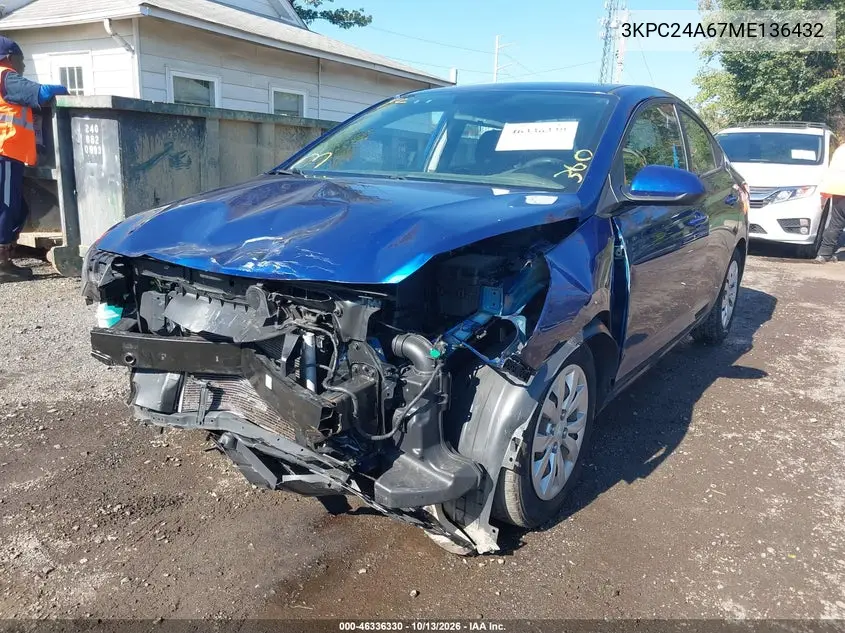 2021 HYUNDAI ACCENT VIN 3KPC24A67ME136432 — фото 2