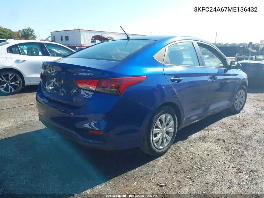 2021 HYUNDAI ACCENT VIN 3KPC24A67ME136432 — фото 4