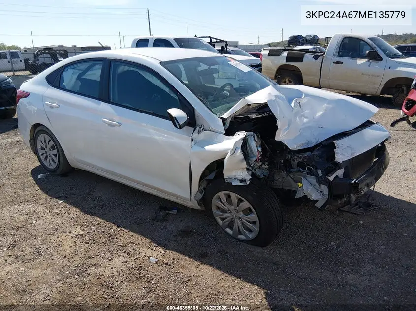 HYUNDAI ACCENT 2021, VIN 3KPC24A67ME135779