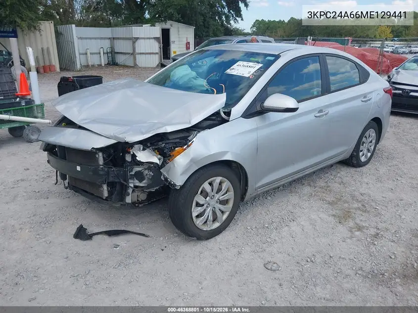 2021 HYUNDAI ACCENT VIN 3KPC24A66ME129441 — фото 2