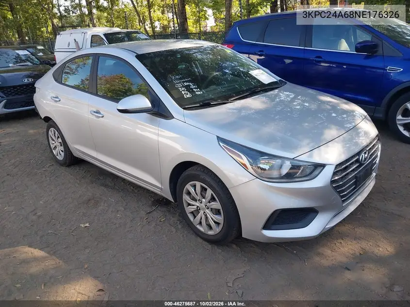 HYUNDAI ACCENT 2022, VIN 3KPC24A68NE176326