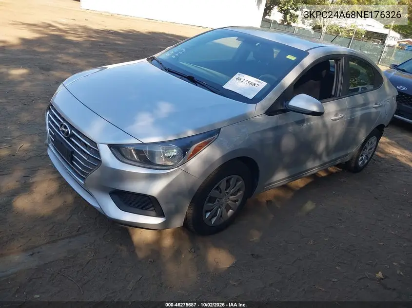 2022 HYUNDAI ACCENT VIN 3KPC24A68NE176326 — фото 2