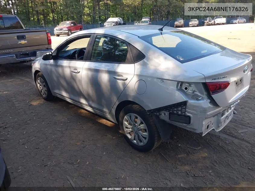2022 HYUNDAI ACCENT VIN 3KPC24A68NE176326 — фото 3