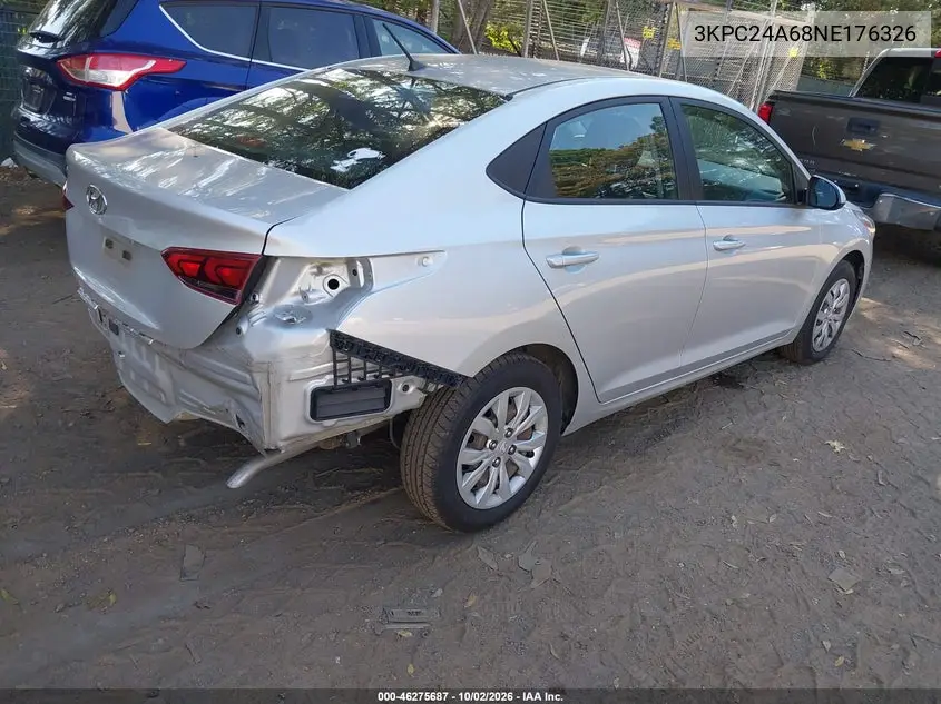 2022 HYUNDAI ACCENT VIN 3KPC24A68NE176326 — фото 4