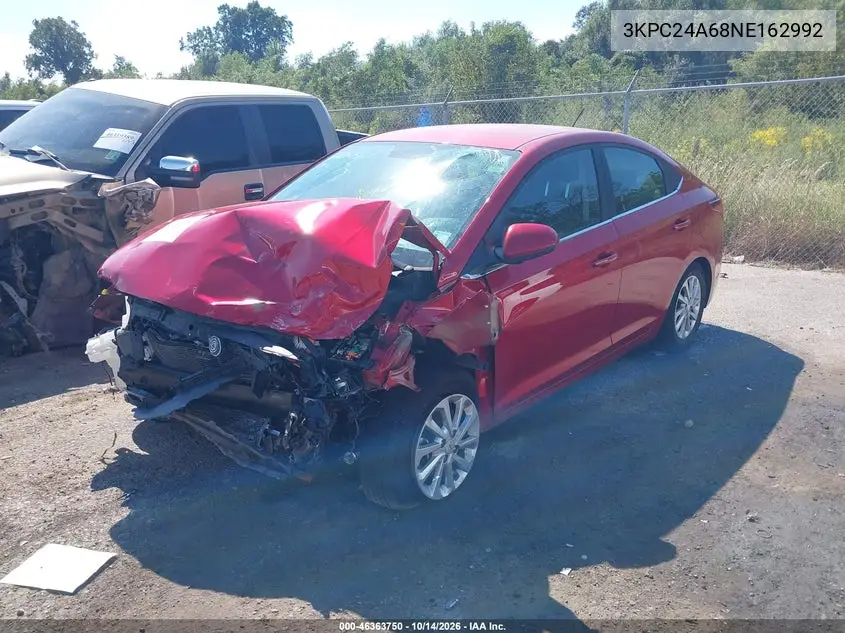 2022 HYUNDAI ACCENT VIN 3KPC24A68NE162992 — фото 2
