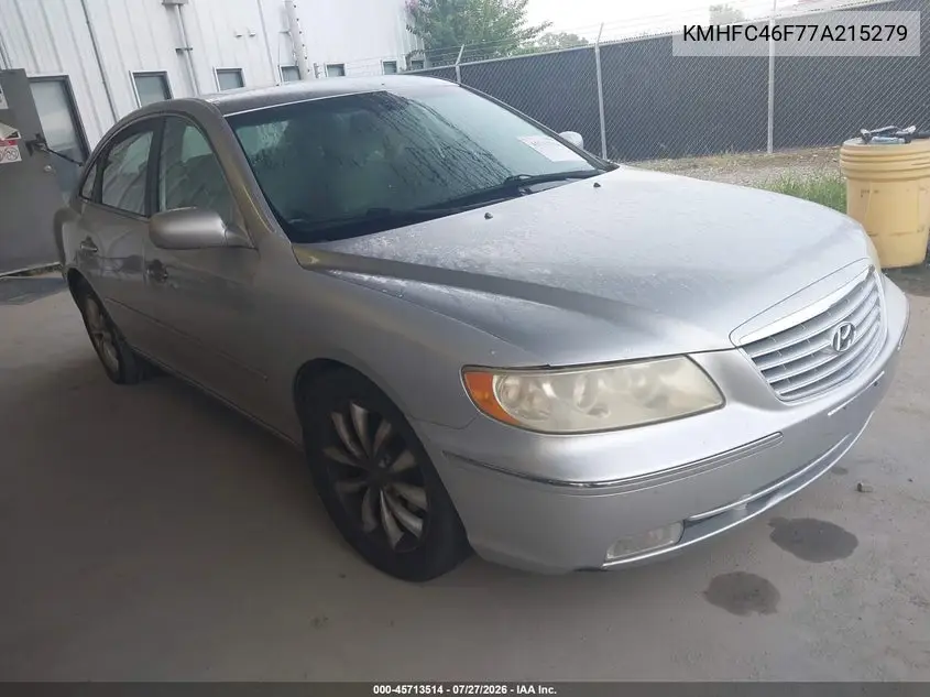 HYUNDAI AZERA 2007, VIN KMHFC46F77A215279