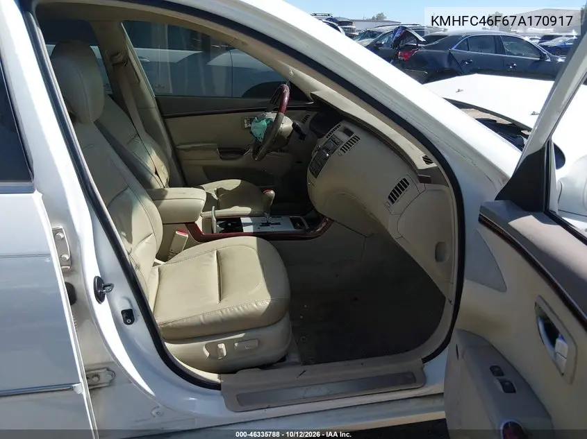 2007 HYUNDAI AZERA VIN KMHFC46F67A170917 — фото 5