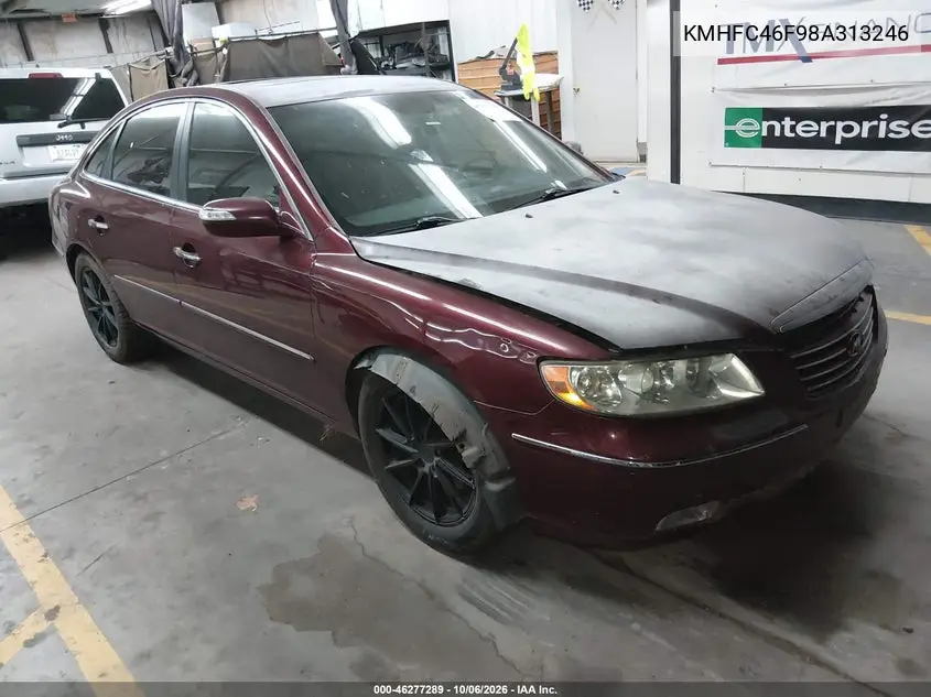 HYUNDAI AZERA 2008, VIN KMHFC46F98A313246