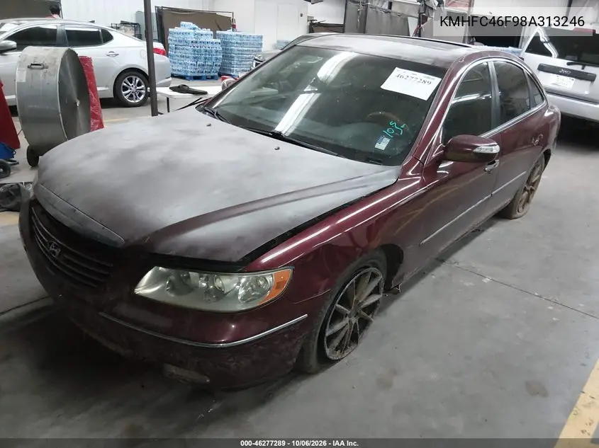2008 HYUNDAI AZERA VIN KMHFC46F98A313246 — фото 2