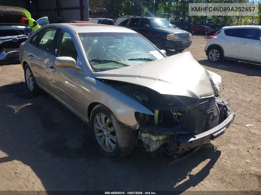 HYUNDAI AZERA 2009, VIN KMHFC46D89A352457