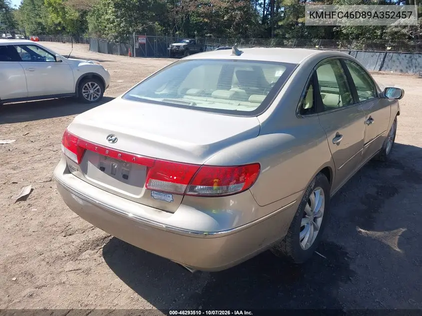2009 HYUNDAI AZERA VIN KMHFC46D89A352457 — фото 4