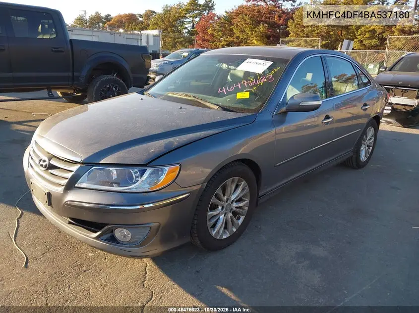 2011 HYUNDAI AZERA VIN KMHFC4DF4BA537180 — фото 2