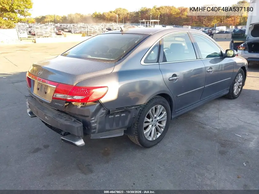 2011 HYUNDAI AZERA VIN KMHFC4DF4BA537180 — фото 4