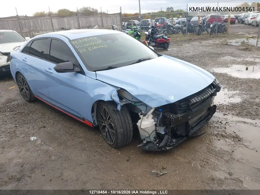 HYUNDAI ELANTRA N 2022, VIN KMHLW4AK5NU004561
