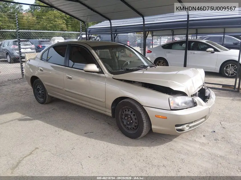 HYUNDAI ELANTRA 2005, VIN KMHDN46D75U009567