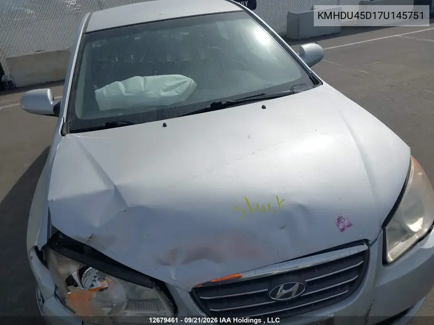 2007 HYUNDAI ELANTRA VIN KMHDU45D17U145751 — фото 10