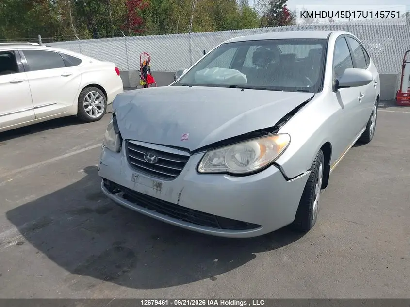2007 HYUNDAI ELANTRA VIN KMHDU45D17U145751 — фото 2