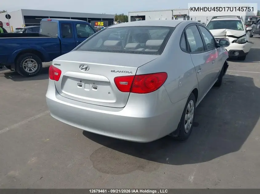 2007 HYUNDAI ELANTRA VIN KMHDU45D17U145751 — фото 4