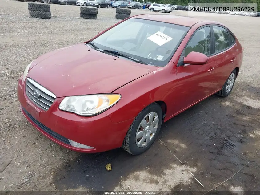 2008 HYUNDAI ELANTRA VIN KMHDU46D88U296229 — фото 2