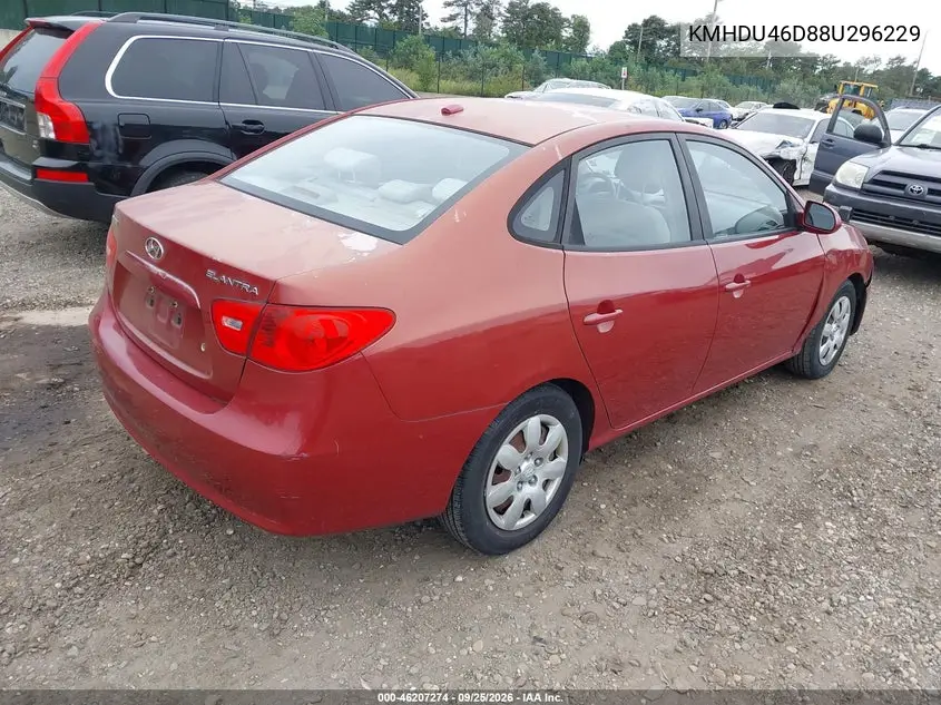 2008 HYUNDAI ELANTRA VIN KMHDU46D88U296229 — фото 4