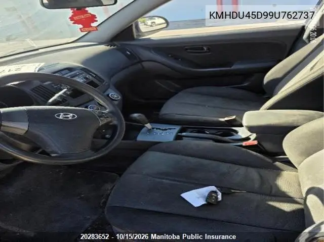 2009 HYUNDAI ELANTRA VIN KMHDU45D99U762737 — фото 5