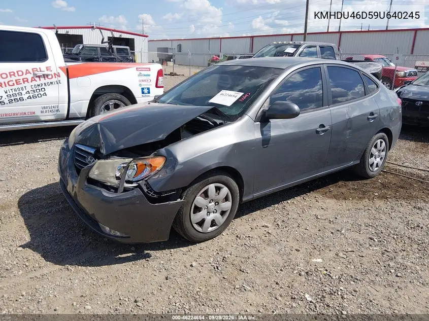 2009 HYUNDAI ELANTRA VIN KMHDU46D59U640245 — фото 2