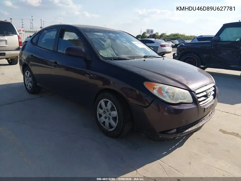 HYUNDAI ELANTRA 2009, VIN KMHDU46D89U627781