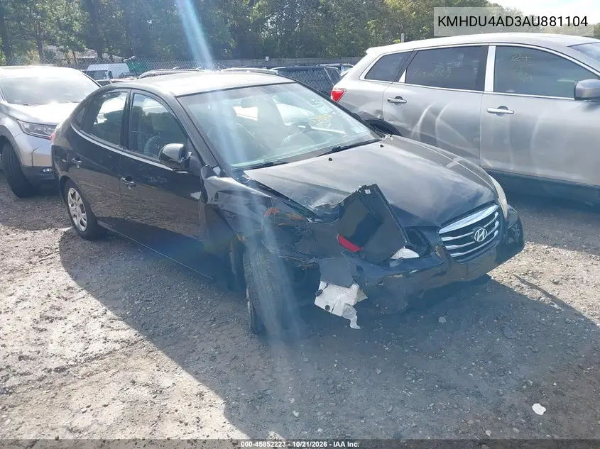 HYUNDAI ELANTRA 2010, VIN KMHDU4AD3AU881104