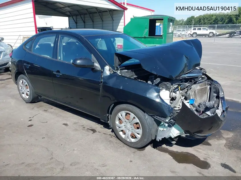 HYUNDAI ELANTRA 2010, VIN KMHDU4AD5AU190415