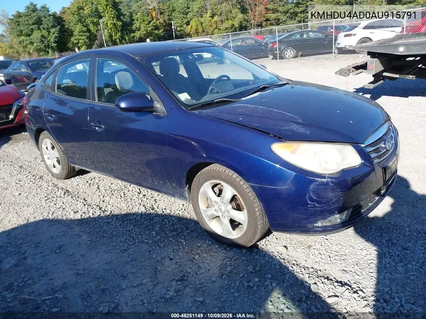 HYUNDAI ELANTRA 2010, VIN KMHDU4AD0AU915791