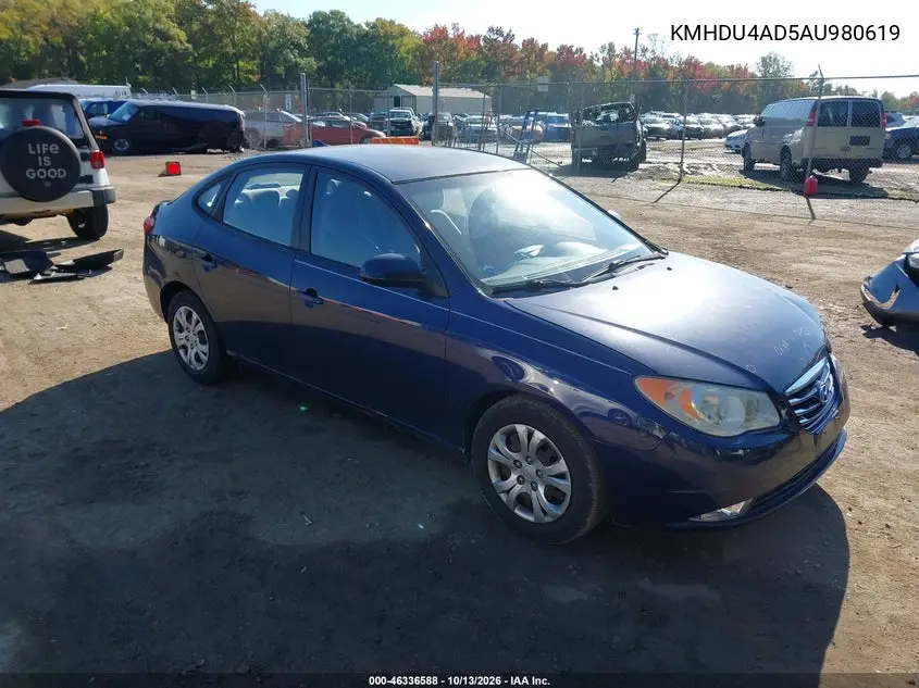 HYUNDAI ELANTRA 2010, VIN KMHDU4AD5AU980619