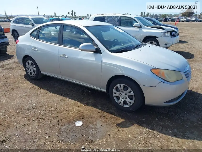 HYUNDAI ELANTRA 2010, VIN KMHDU4AD8AU950031