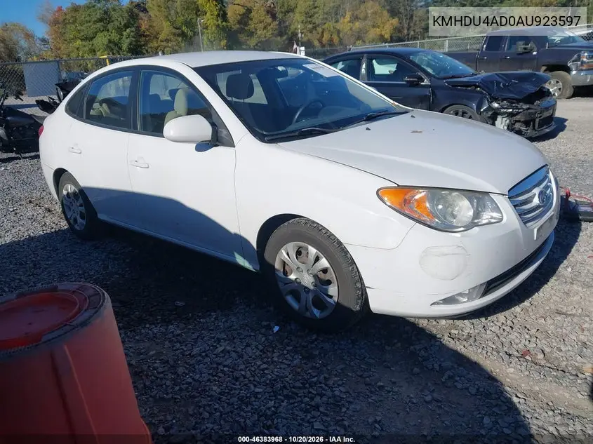 HYUNDAI ELANTRA 2010, VIN KMHDU4AD0AU923597