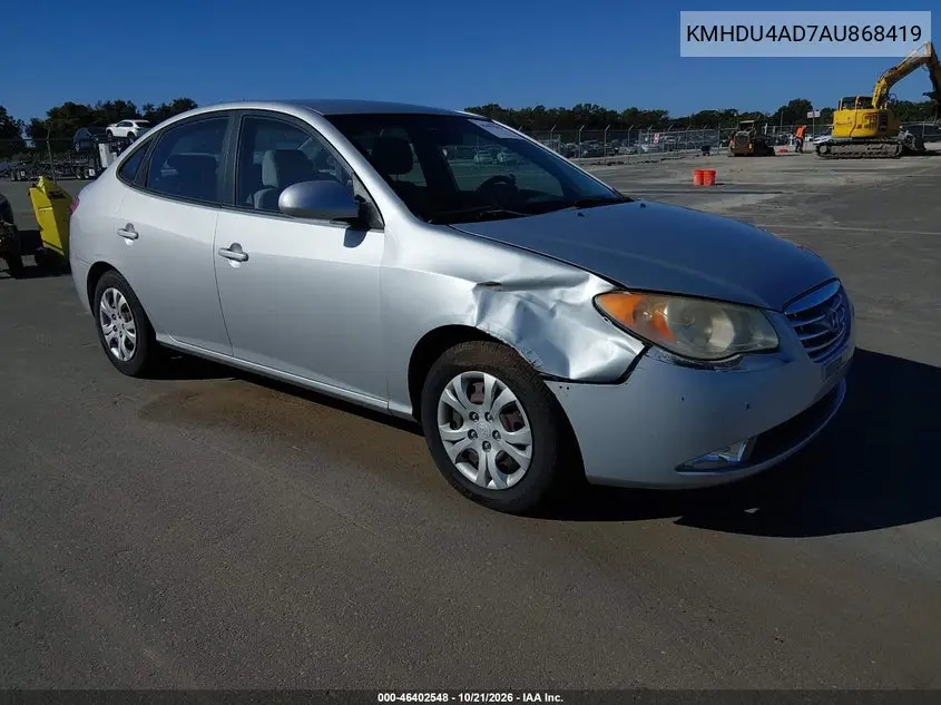 HYUNDAI ELANTRA 2010, VIN KMHDU4AD7AU868419