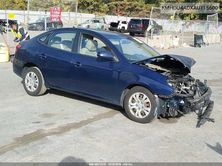 HYUNDAI ELANTRA 2010, VIN KMHDU4ADXAU115600