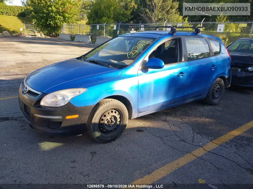 2011 HYUNDAI ELANTRA VIN KMHDB8AEXBU090933 — фото 2