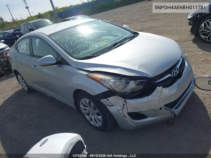 HYUNDAI ELANTRA 2011, VIN 5NPDH4AE6BH011781