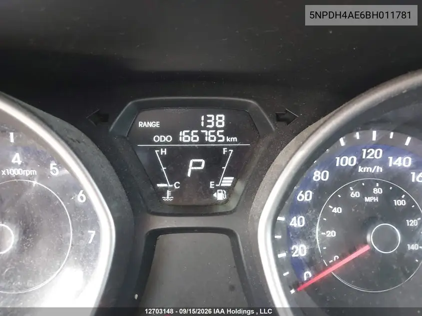 2011 HYUNDAI ELANTRA VIN 5NPDH4AE6BH011781 — фото 15